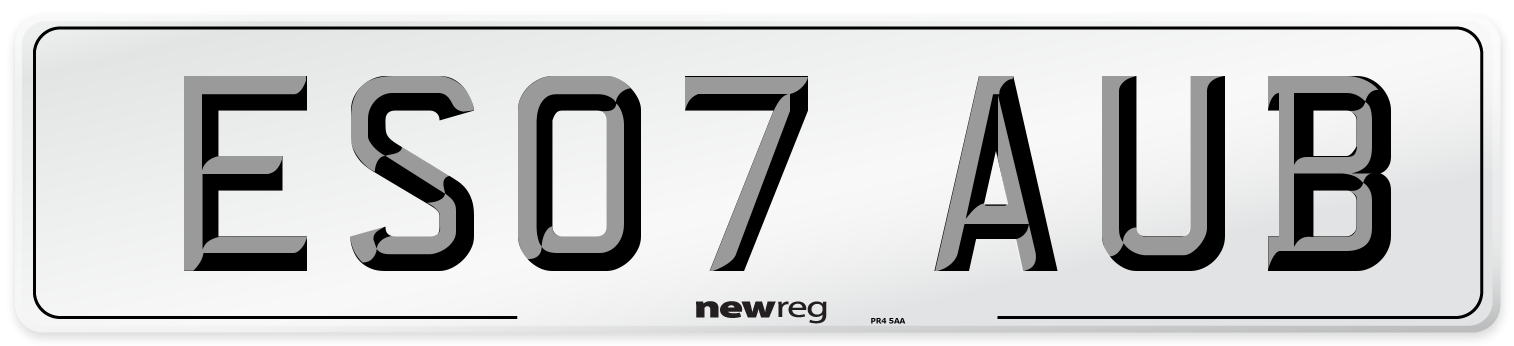ES07 AUB Number Plate from New Reg